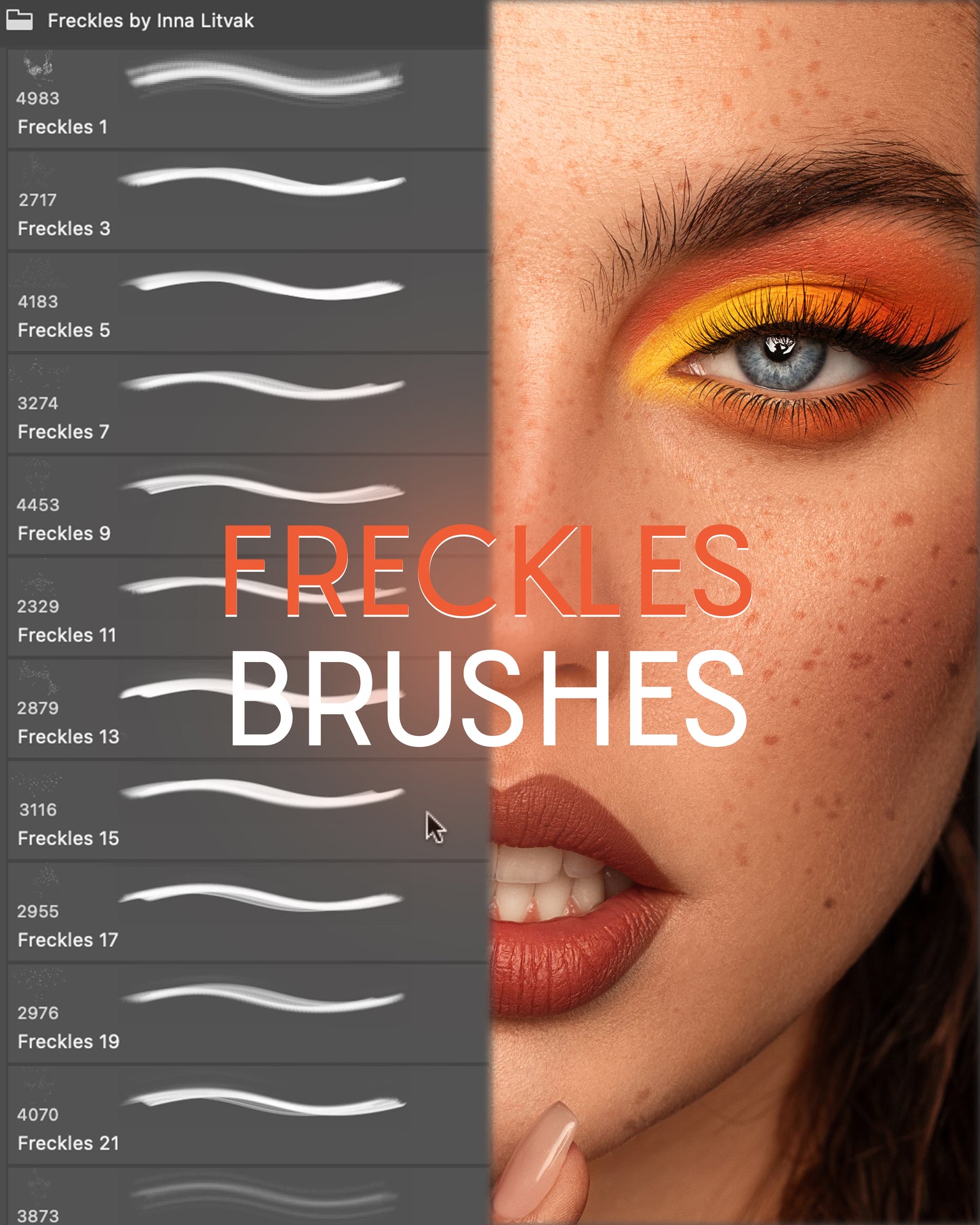 Freckles Brushes for Photoshop (Кисти веснушки) + TUTORIAL