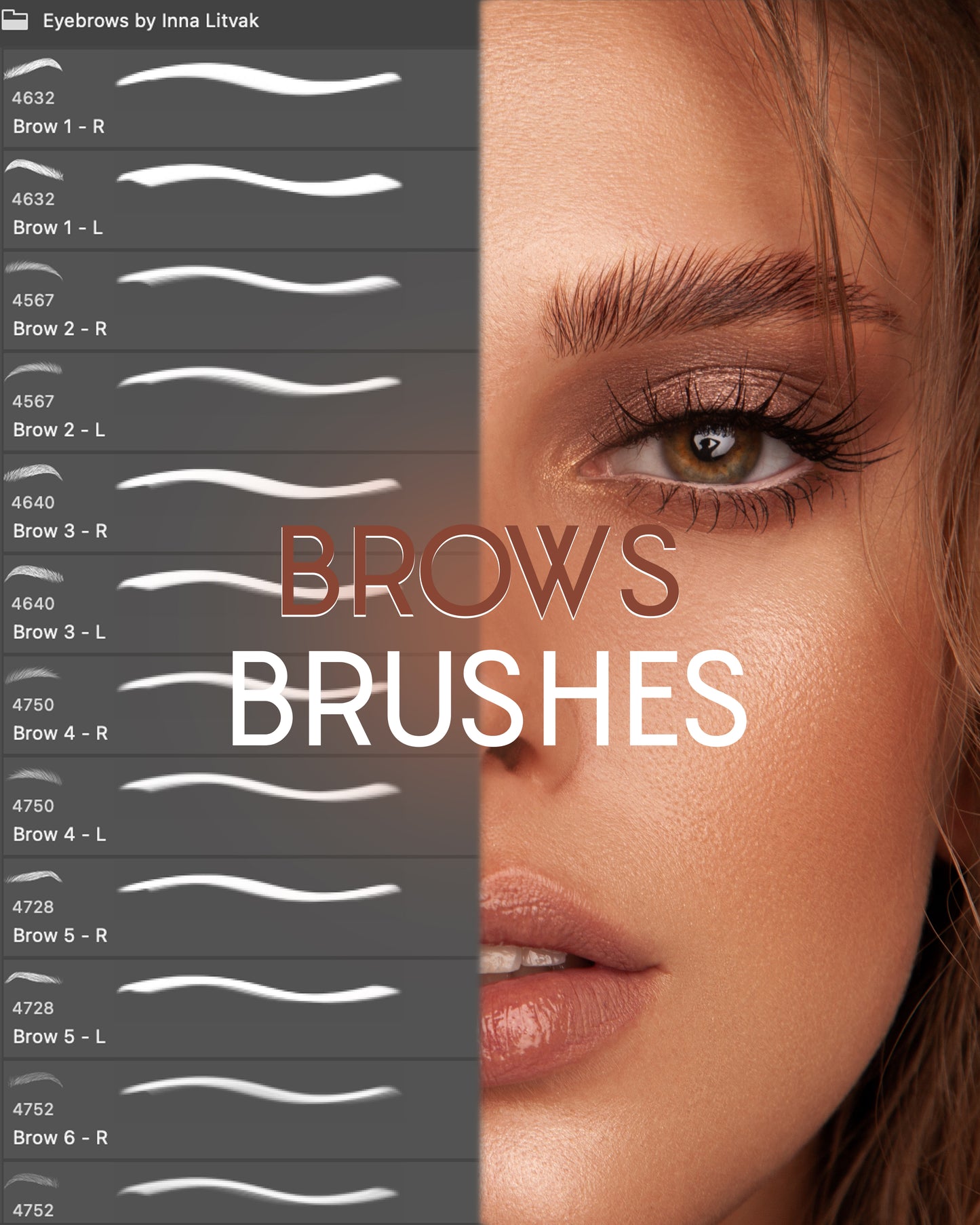Brows Brushes for Photoshop (Кисти брови) + TUTORIAL