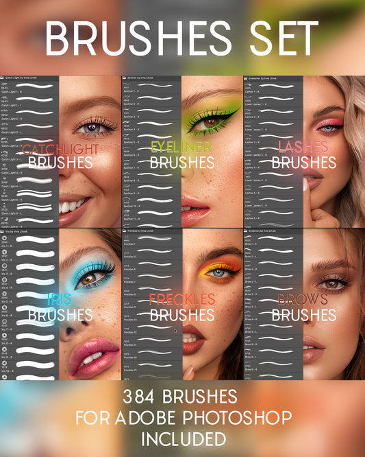 Brushes Set for Adobe Photoshop (384 pcs) + TUTORIALS